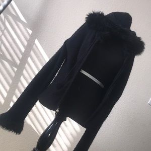 Black fuzzy zip up